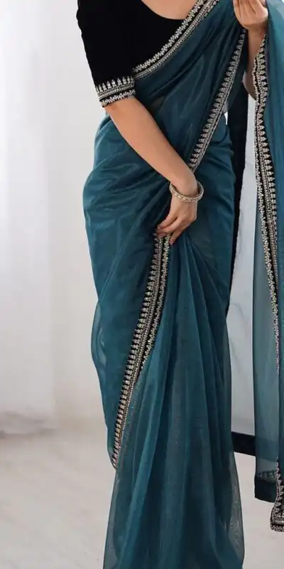 SC 1017 Teal Soft Twil Net Silk Saree Perfect for Wedding, Party, Temple Visit, Reception, Sangeet – . Now at just ₹1699. Delivery 4-6 Working Days. | Designer Sarees, Sarees, Bollywood Sarees, Creative Sarees, Embroidered Sarees, Ethnic Saree, Modern Digital sarees, Party Wear Sarees