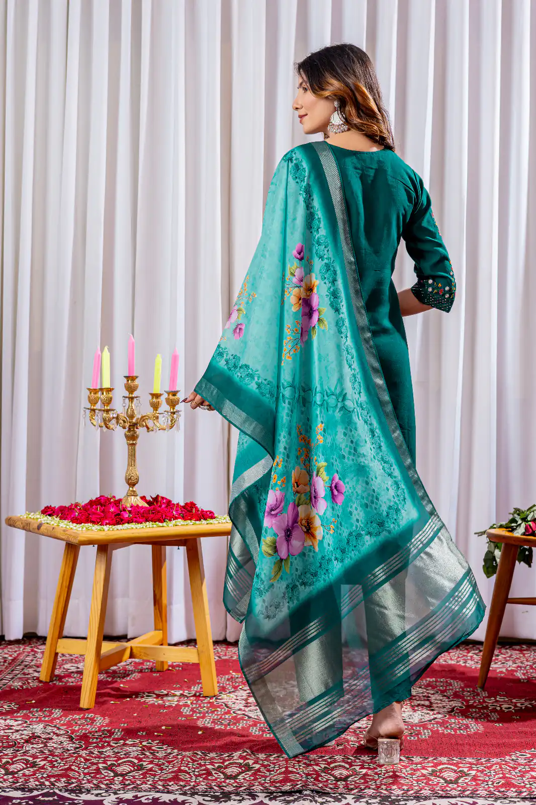 DIVA 111 Teal Viscose Silk Salwar Suit with Thread Embroidery Work. Best Price ₹2049. Delivery 4-6 Working Days. Shop now. | Jump Suits, Salwar suit, Casual Suits, Creative suits, Designer Suits, Palazzo Suits, Party Wear Suits, Patiala Suits, Straight Suits