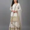 ZF 250 White Color Faux Georgette Embroidery Sequence Work Sharara Suit Wedding, Party, Festive, Events Etc. Expected Delivery 4-6 Working Days @2099/- | Jump Suits, Salwar suit, Casual Suits, Creative suits, Designer Suits, Palazzo Suits, Party Wear Suits, Patiala Suits, Straight Suits