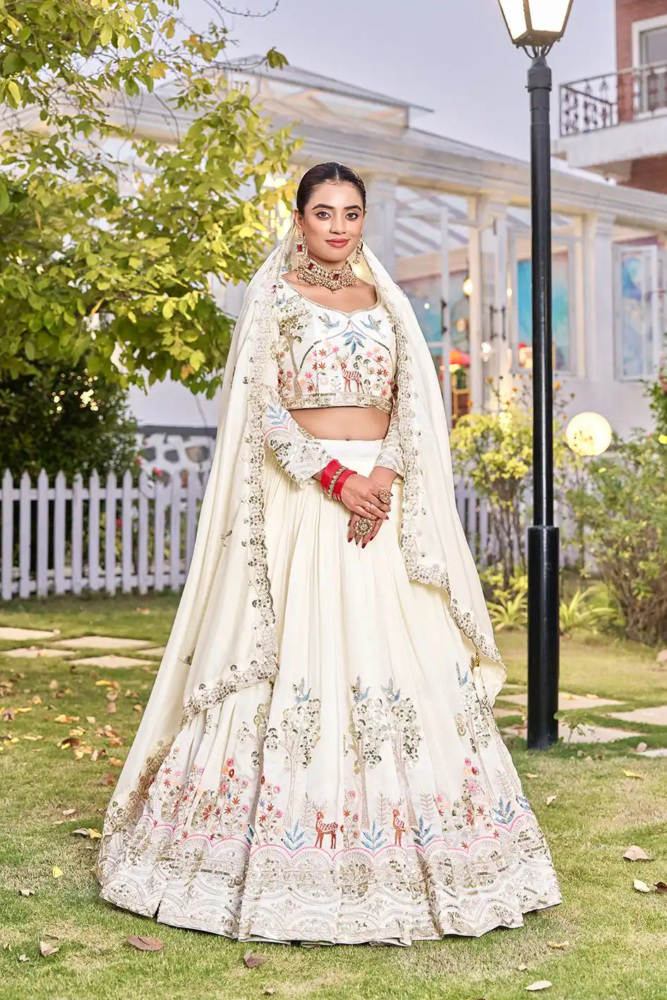 Ram 162 White in Color Vichitra Silk Embroidery Work Lehenga Choli . Now at just ₹3149. Delivery 4-6 Working Days. Shop now. | Lehenga, Bollywood Lehenga, Creative Lehenga, Designer Lehenga, Embroidered Lehenga, Party Wear Lehenga