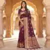 MB 39 Wine Color Banarasi Saree with Zari Work & Lace Work. Introductory Price ₹1899. Delivery 4-6 Working Days. Shop now. | Designer Sarees, Sarees, Bollywood Sarees, Creative Sarees, Embroidered Sarees, Ethnic Saree, Modern Digital sarees, Party Wear Sarees