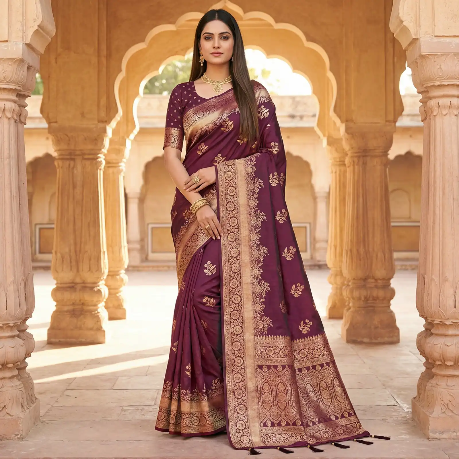 MB 39 Wine Color Banarasi Saree with Zari Work & Lace Work. Introductory Price ₹1899. Delivery 4-6 Working Days. Shop now. | Designer Sarees, Sarees, Bollywood Sarees, Creative Sarees, Embroidered Sarees, Ethnic Saree, Modern Digital sarees, Party Wear Sarees