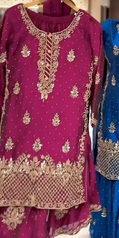 NF 1249 Wine Color Chinon Silk Salwar Suit with Embroidery Work. Online Get it for ₹2149. Delivery 4-6 Working Days. Shop now. | Jump Suits, Salwar suit, Casual Suits, Creative suits, Designer Suits, Palazzo Suits, Party Wear Suits, Patiala Suits, Straight Suits