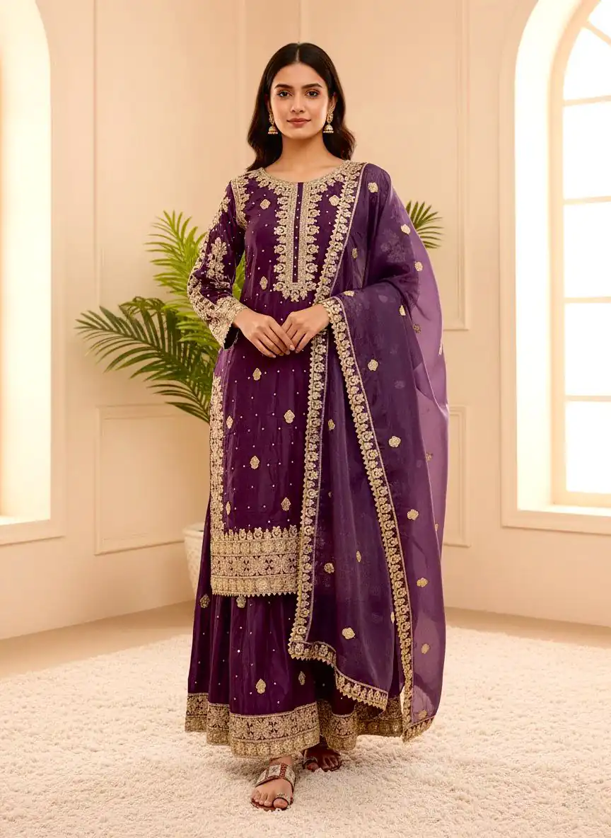 SRK 5314 Wine Natural Crep Salwar Suit with Bead Work & Embroidery Work. Affordable Price ₹2149. Delivery 4-6 Working Days. Shop now. | Jump Suits, Salwar suit, Casual Suits, Creative suits, Designer Suits, Palazzo Suits, Party Wear Suits, Patiala Suits, Straight Suits