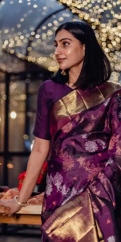 KPR 245 Wine Color Soft Lichi Silk Saree with Lace Border & Lace Work. Best Price ₹1449. Delivery 4-6 Working Days. Shop now. | Designer Sarees, Sarees, Bollywood Sarees, Creative Sarees, Embroidered Sarees, Ethnic Saree, Modern Digital sarees, Party Wear Sarees