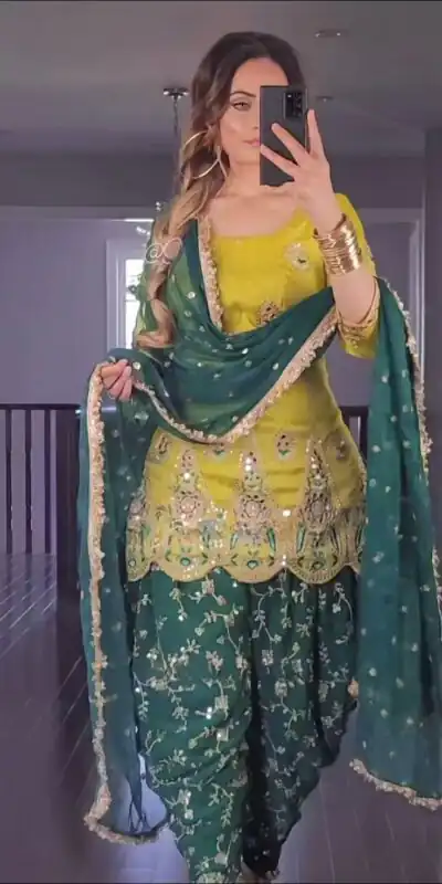 MF 288 Yellow Faux Georgette Salwar Suit with Embroidery Work. Available at ₹2099 only. Delivery 4-6 Working Days. Shop now. | Jump Suits, Salwar suit, Casual Suits, Creative suits, Designer Suits, Palazzo Suits, Party Wear Suits, Patiala Suits, Straight Suits