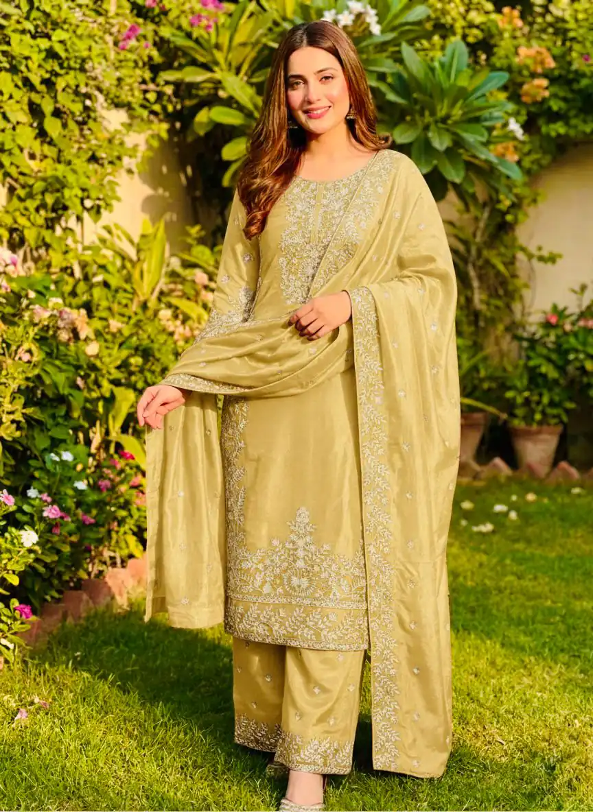 SRK 5316 Yellow Organza Silk Salwar Suit Perfect for Wedding, Party, Makar Sankranti, Eid, Durga Puja – . Affordable Price ₹2149. Delivery 4-6 Workin | Jump Suits, Salwar suit, Casual Suits, Creative suits, Designer Suits, Palazzo Suits, Party Wear Suits, Patiala Suits, Straight Suits