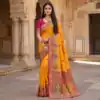 MB 56 Yellow Paithani Silk Saree with Lace Border & Lace Work. Affordable Price ₹2399. Delivery 4-6 Working Days. Shop now. | Designer Sarees, Sarees, Bollywood Sarees, Creative Sarees, Embroidered Sarees, Ethnic Saree, Modern Digital sarees, Party Wear Sarees