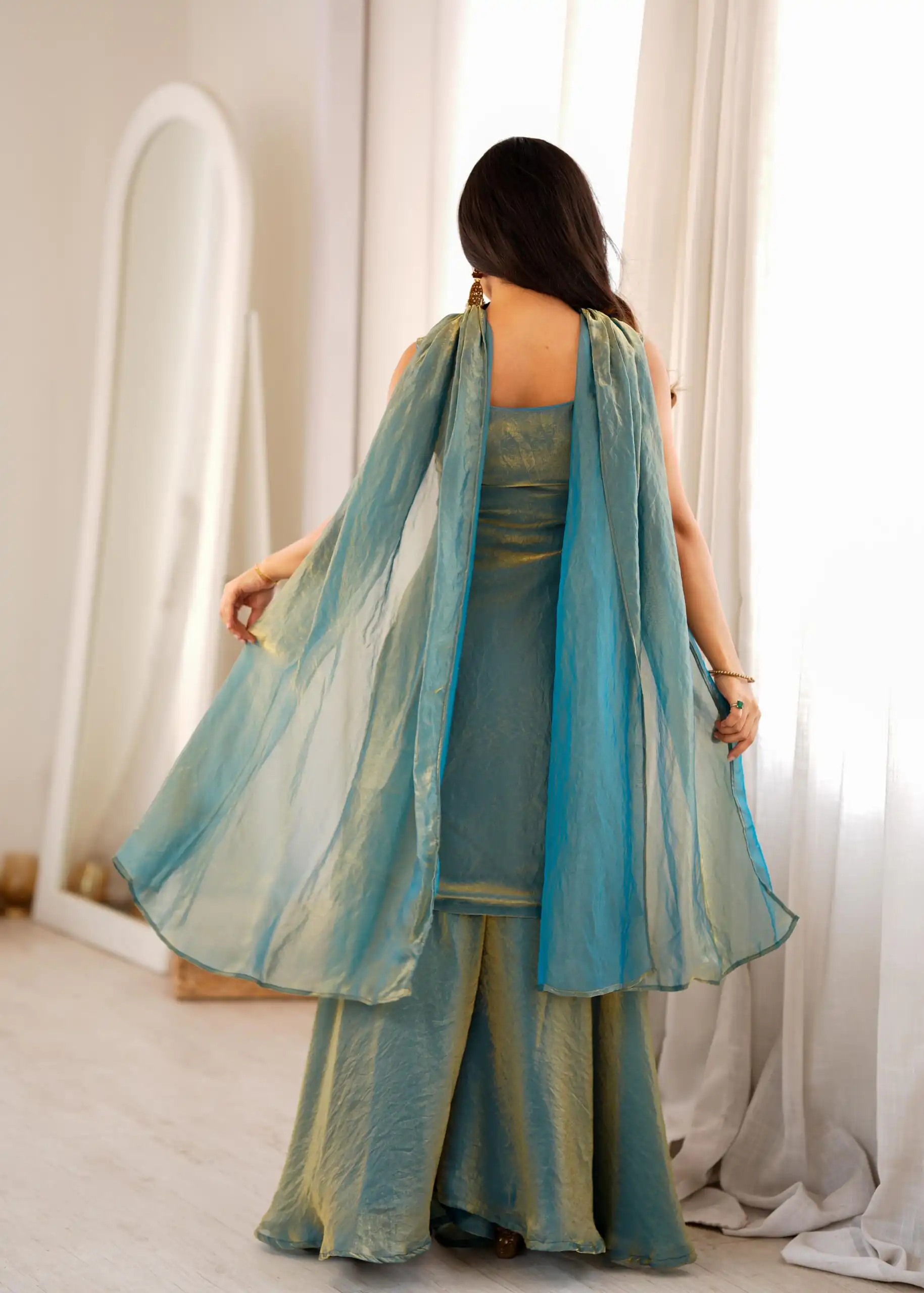 Classic Blue Soft Fendy Silk Sequence Work Salwar Suit - Image 9