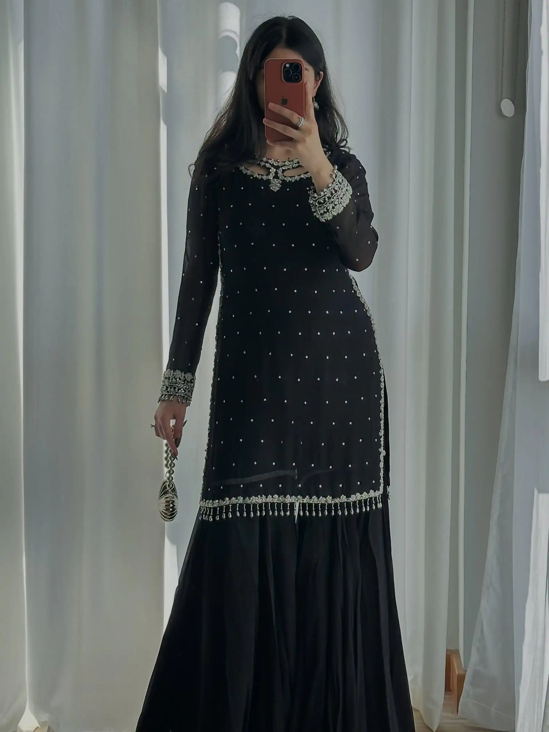 Perfect Black Faux Georgette Embroidery Work Salwar Suit - Image 4