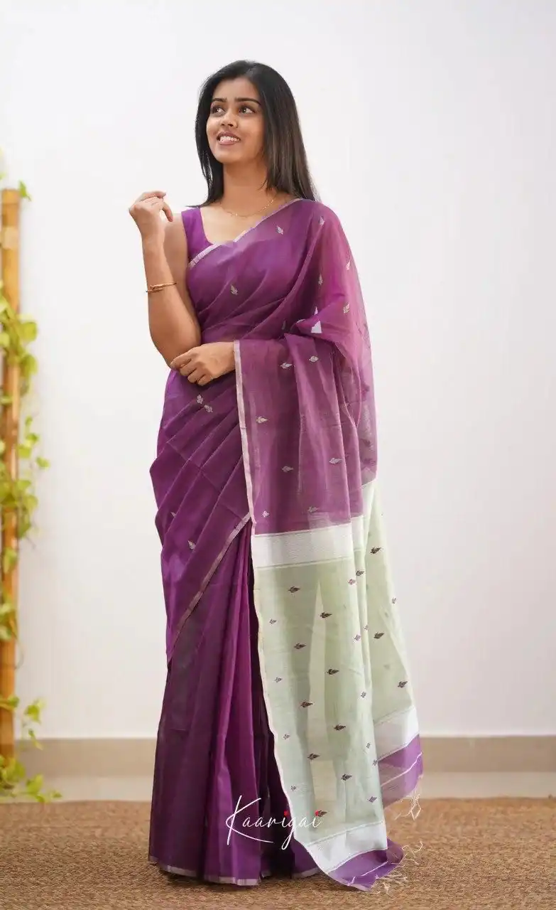 Perfect Wine Soft Lilan Slab Weaving Work Saree - Image 2