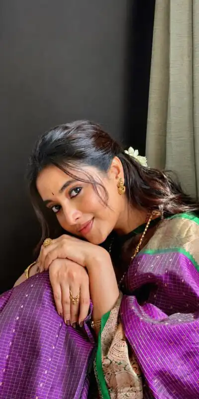 Pretty Purple Soft Lichi Silk Jacquard Work Saree