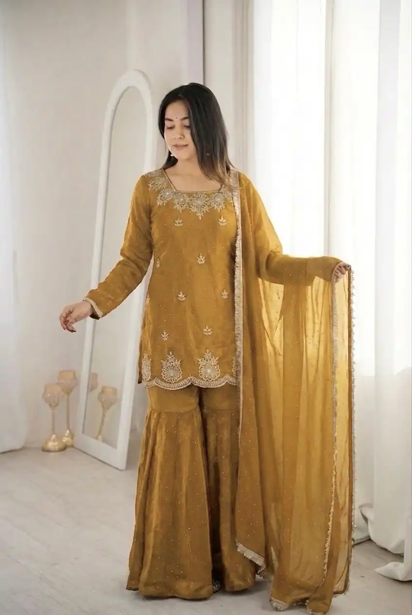 ZSR 3166 Mustered Color Fendy Silk With Embroidery Work Salwar Suit. Get it for ₹2149. Delivery 4-6 Working Days. Online Shop now. | Jump Suits, Salwar suit, Casual Suits, Creative suits, Designer Suits, Palazzo Suits, Party Wear Suits, Patiala Suits, Straight Suits