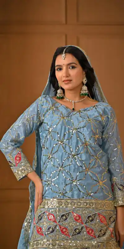 MD 3092 Sky Blue Chinnon Silk Salwar Suit Perfect for Wedding, Party, Ganesh Chaturthi, Baby Shower, Makar Sankranti – . Affordable Price ₹2449. De | Jump Suits, Salwar suit, Casual Suits, Creative suits, Designer Suits, Palazzo Suits, Party Wear Suits, Patiala Suits, Straight Suits