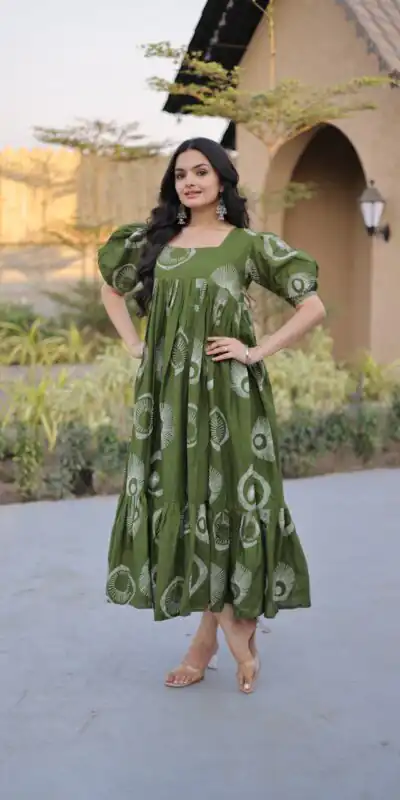 KA 1249 Green Color Cotton Kurti with Printed Designer Work. Exclusive Offer ₹1519. Delivery 4-6 Working Days. Online Shop now. | Kurti, Bollywood Kurti, Creative Kurtis, Designer Kurti, Party Wear Kurti, Selfie Kurti