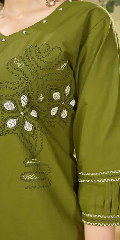 DIVA 162 Green Color Cotton Kurti with Printed Designer Work. Exclusive Offer ₹1749. Delivery 4-6 Working Days. Online Shop now. | Kurti, Bollywood Kurti, Creative Kurtis, Designer Kurti, Party Wear Kurti, Selfie Kurti