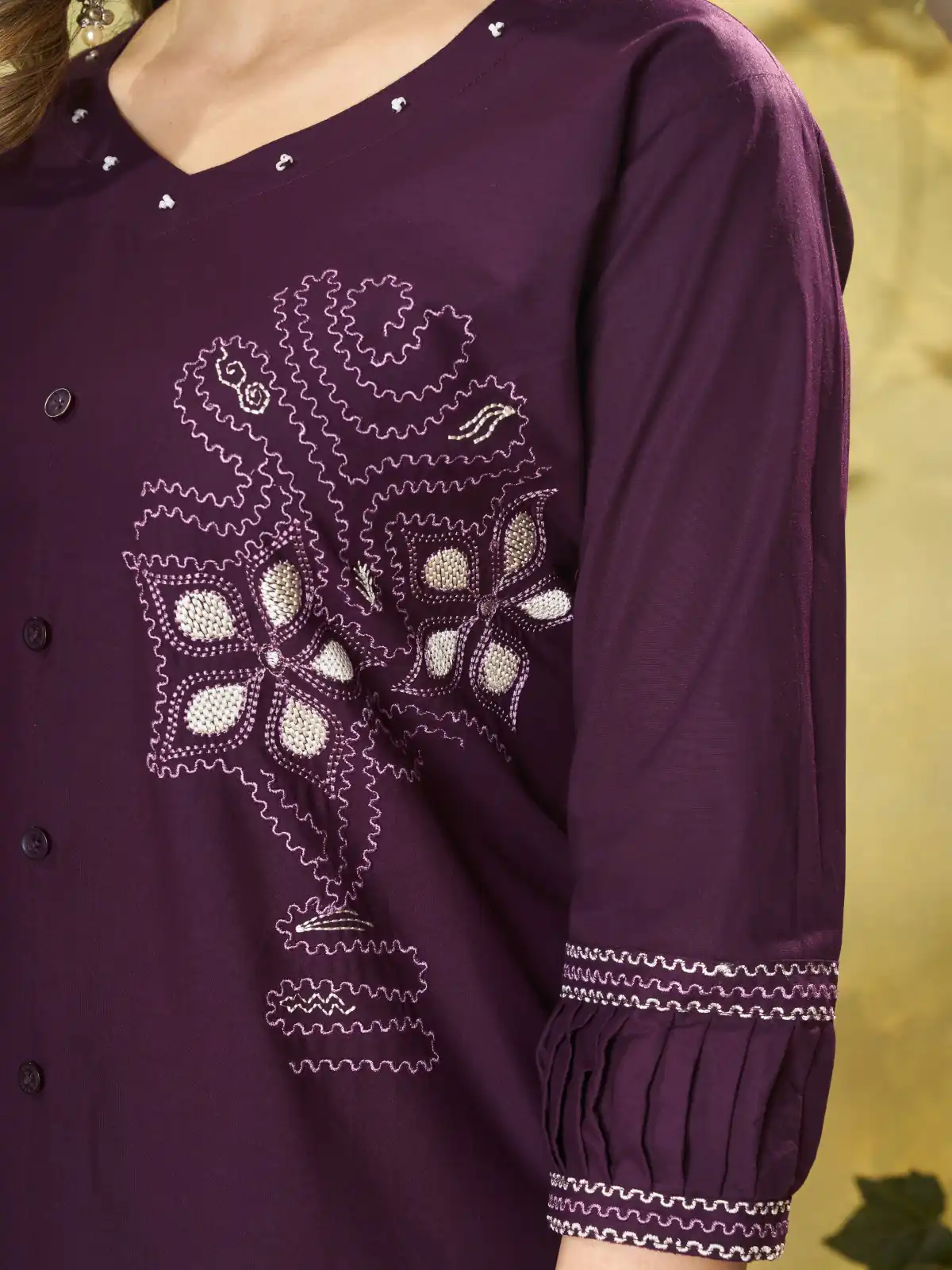 DIVA 162 Wine Color Cotton Kurti with Printed Designer Work. Exclusive Offer ₹1749. Delivery 4-6 Working Days. Online Shop now. | Kurti, Bollywood Kurti, Creative Kurtis, Designer Kurti, Party Wear Kurti, Selfie Kurti