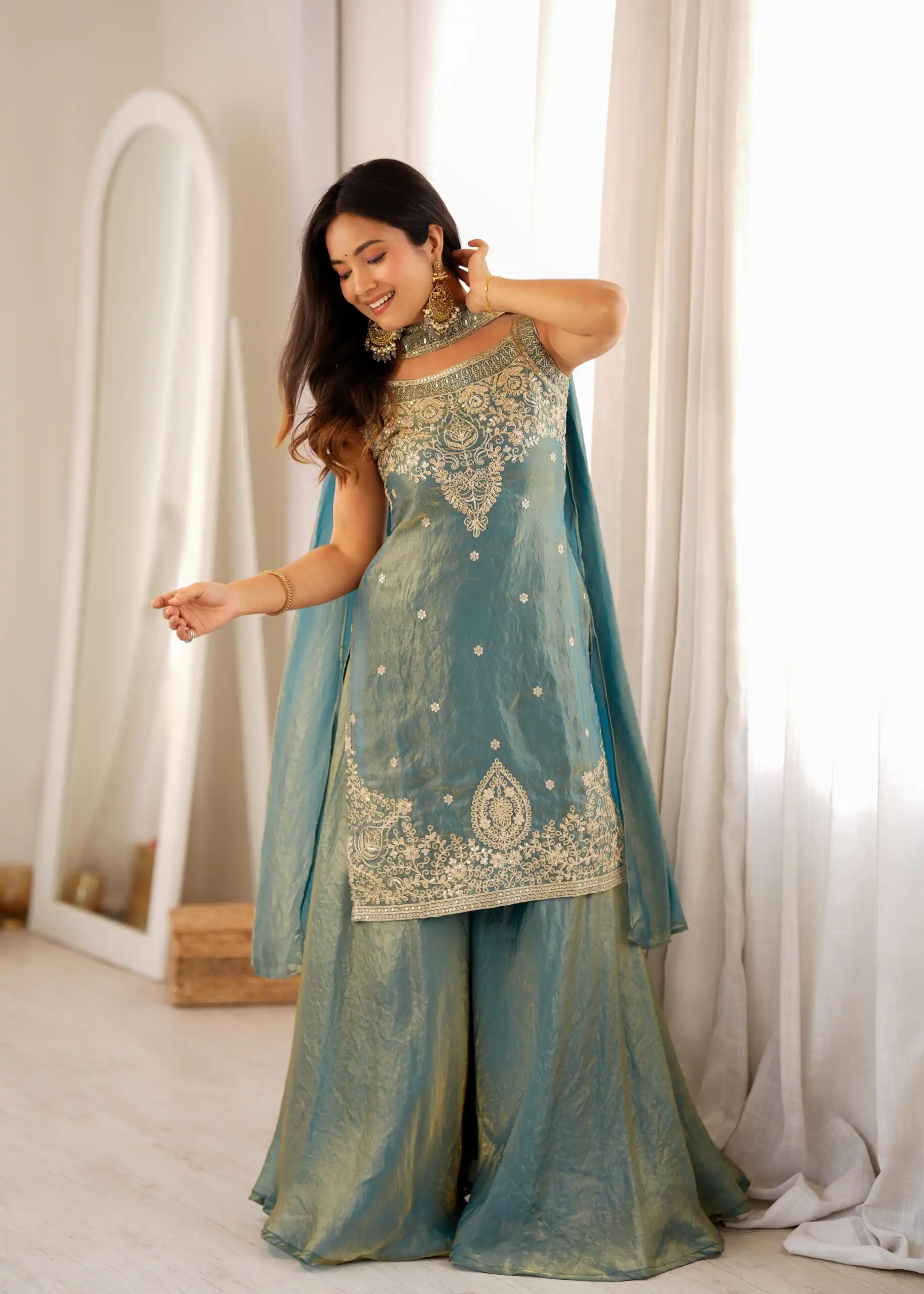 KB 306 Blue Fendy Silk Salwar Suit with Mirror Work & Embroidery Work. Best Price ₹1999. Delivery 4-6 Working Days. Shop now. | Jump Suits, Salwar suit, Casual Suits, Creative suits, Designer Suits, Palazzo Suits, Party Wear Suits, Patiala Suits, Straight Suits