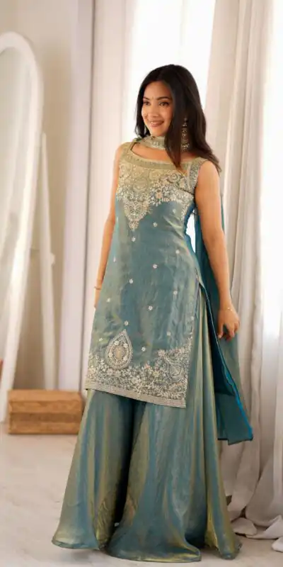 KB 306 Blue Fendy Silk Salwar Suit with Mirror Work & Embroidery Work. Best Price ₹1999. Delivery 4-6 Working Days. Shop now. | Jump Suits, Salwar suit, Casual Suits, Creative suits, Designer Suits, Palazzo Suits, Party Wear Suits, Patiala Suits, Straight Suits