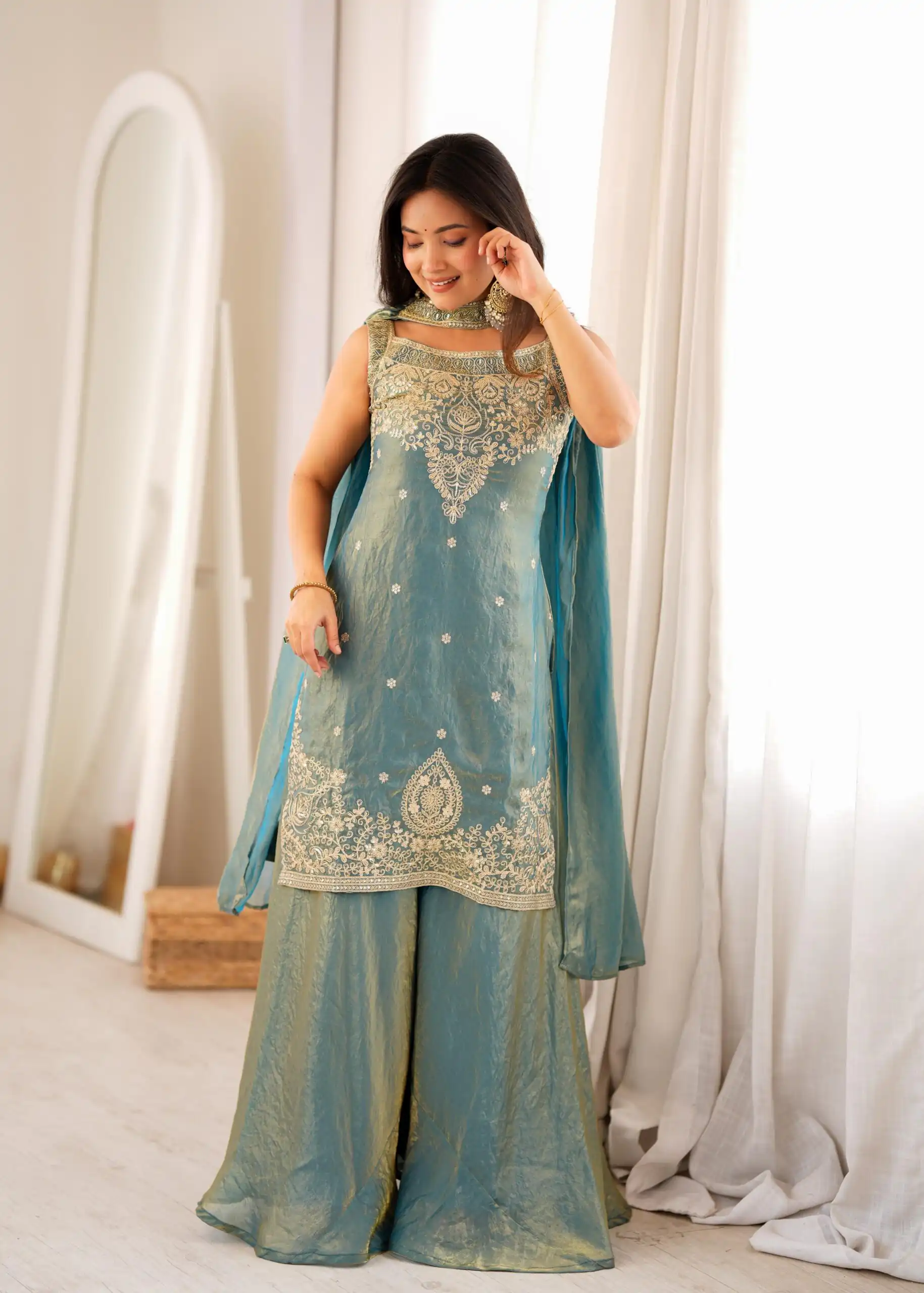 KB 306 Blue Fendy Silk Salwar Suit with Mirror Work & Embroidery Work. Best Price ₹1999. Delivery 4-6 Working Days. Shop now. | Jump Suits, Salwar suit, Casual Suits, Creative suits, Designer Suits, Palazzo Suits, Party Wear Suits, Patiala Suits, Straight Suits