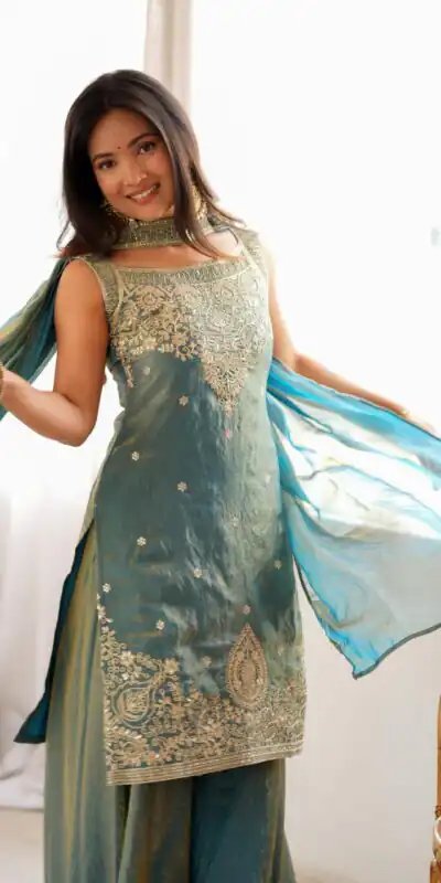 KB 306 Blue Fendy Silk Salwar Suit with Mirror Work & Embroidery Work. Best Price ₹1999. Delivery 4-6 Working Days. Shop now. | Jump Suits, Salwar suit, Casual Suits, Creative suits, Designer Suits, Palazzo Suits, Party Wear Suits, Patiala Suits, Straight Suits