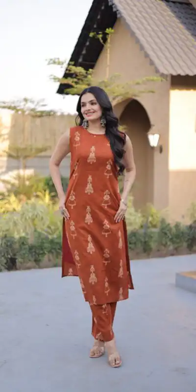 Rust Cotton Kurti KA 1251 Rust with Designer Work. Wedding, Party, Festive, Events, Special Price ₹1519. Delivery 4-6 Working Days. Shop now. | Kurti, Bollywood Kurti, Creative Kurtis, Designer Kurti, Party Wear Kurti, Selfie Kurti