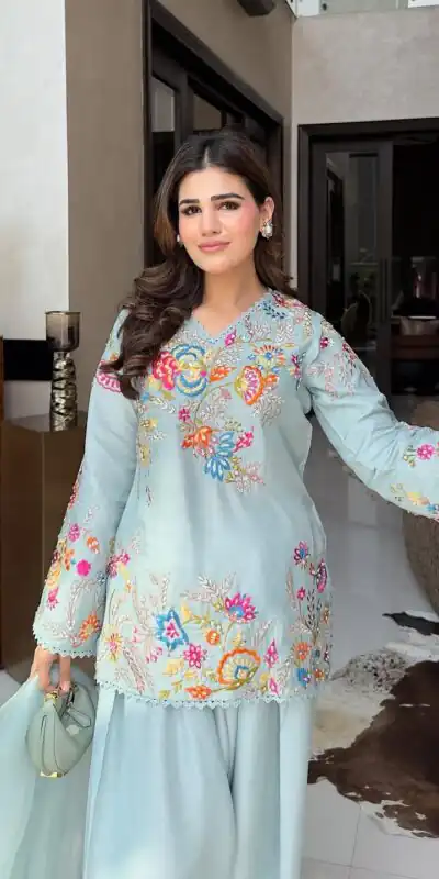 BE 469 Sky Blue in Organza ace Work & Embroidery Work Salwar Suit . Special Price ₹2049. Delivery 4-6 Working Days. Shop now. | Jump Suits, Salwar suit, Casual Suits, Creative suits, Designer Suits, Palazzo Suits, Party Wear Suits, Patiala Suits, Straight Suits