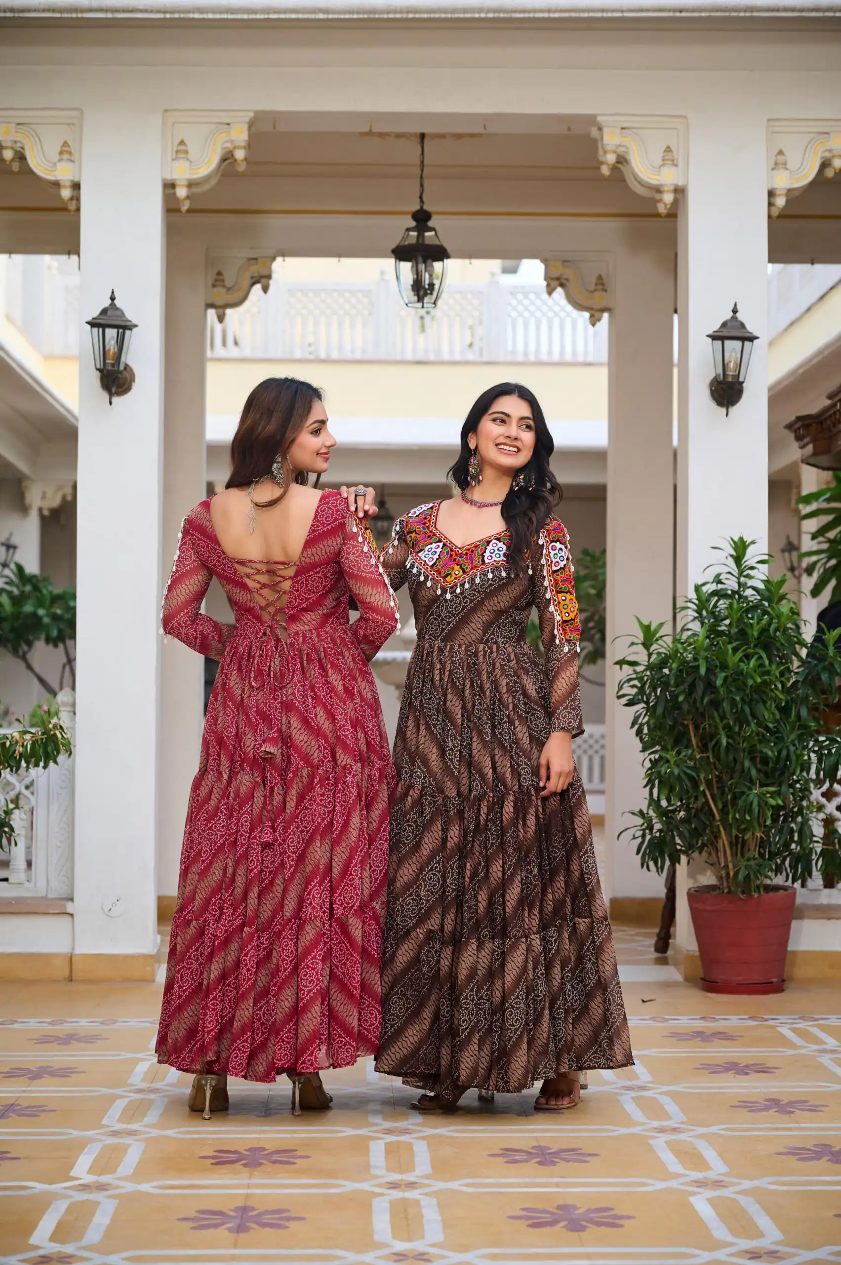 Ram 109 Brown Color Faux Georgette Gown with Mirror Work. Wedding, Party, Festive, Events Get it for ₹1999. Delivery 4-6 Working Days.Online Shop now. | Gowns, Bollywood Gowns, Creative Gowns, Designer Gowns, Embroidered Gowns, Party Wear Gowns