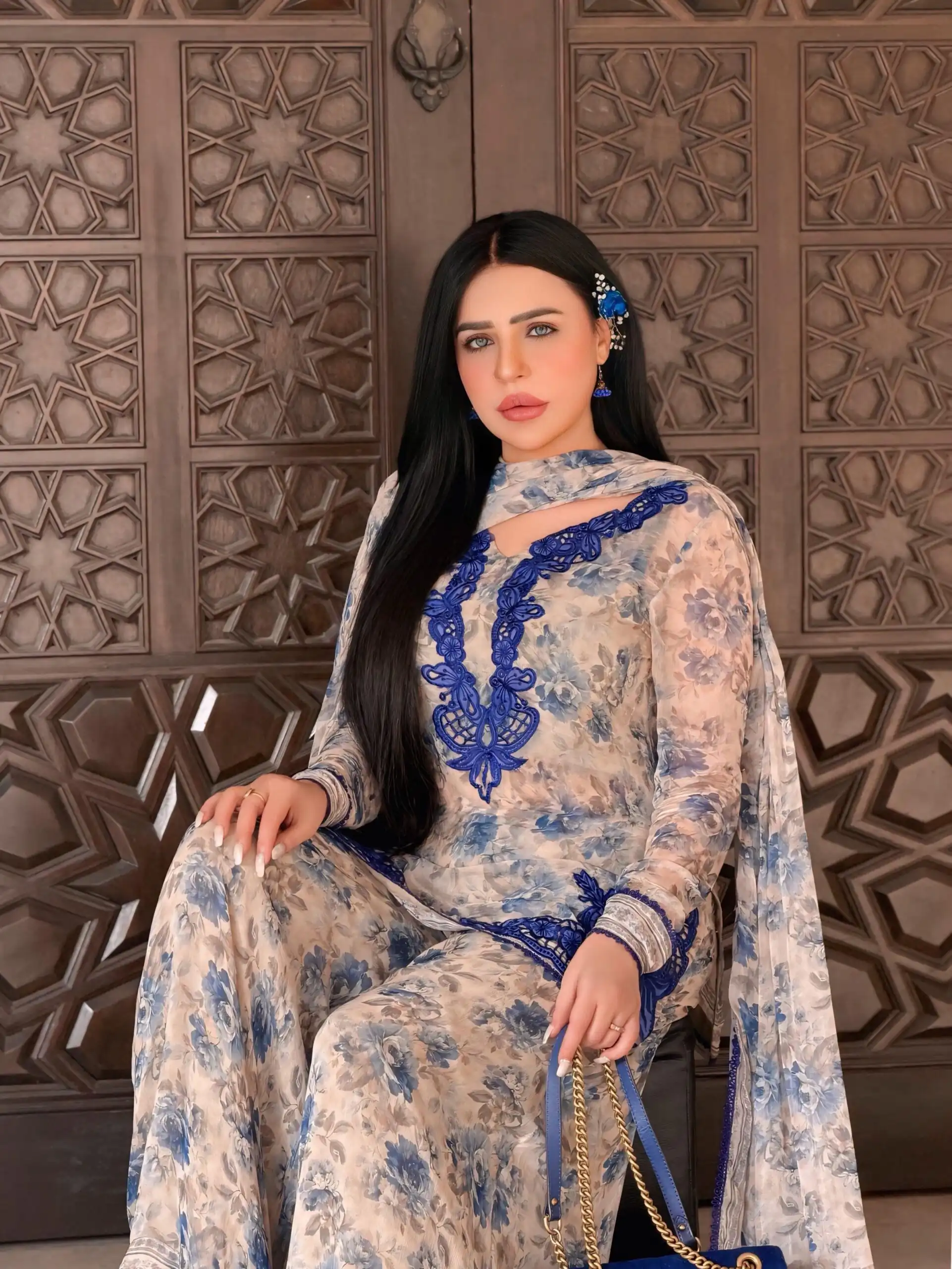 SRK 5352 Cream Faux Georgette Salwar Suit with Designer Work. Affordable Price ₹2049. Delivery 4-6 Working Days. Shop now. | Jump Suits, Salwar suit, Casual Suits, Creative suits, Designer Suits, Palazzo Suits, Party Wear Suits, Patiala Suits, Straight Suits