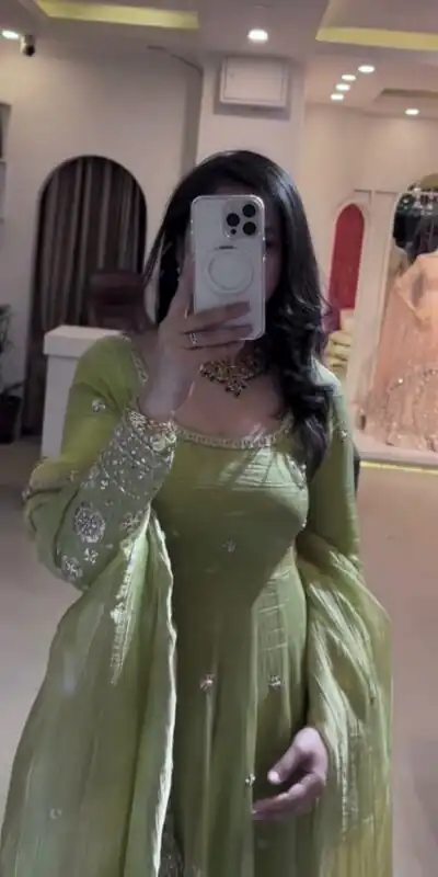 VLM 339 Parrot Green Crunchy Silk Gown Perfect for Wedding, Party, Housewarming, Haldi, – . Best Price ₹2149. Delivery 4-6 Working Days. Shop now. | Gowns, Bollywood Gowns, Creative Gowns, Designer Gowns, Embroidered Gowns, Party Wear Gowns