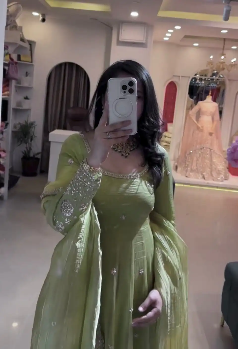 VLM 339 Parrot Green Crunchy Silk Gown Perfect for Wedding, Party, Housewarming, Haldi, – . Best Price ₹2149. Delivery 4-6 Working Days. Shop now. | Gowns, Bollywood Gowns, Creative Gowns, Designer Gowns, Embroidered Gowns, Party Wear Gowns
