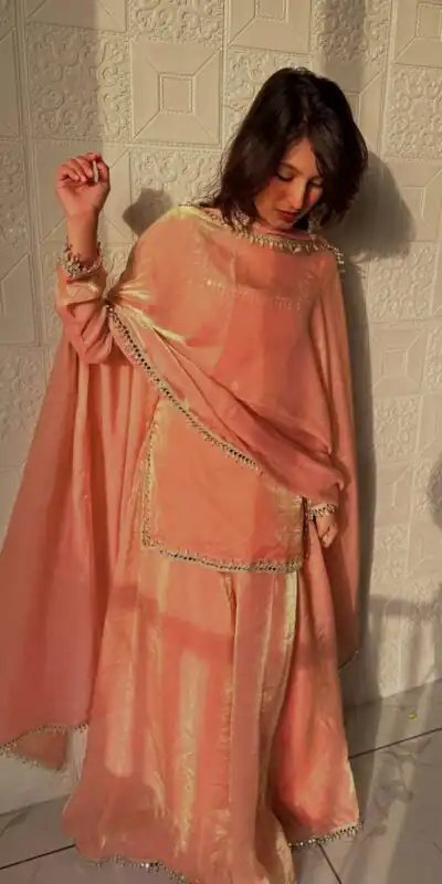 ZB 5063 Peach Fandy Silk Salwar Suit with Embroidery Work. Wedding, Party, Festive, Events Now at just ₹1949. Delivery 4-6 Working Days. Shop now. | Jump Suits, Salwar suit, Casual Suits, Creative suits, Designer Suits, Palazzo Suits, Party Wear Suits, Patiala Suits, Straight Suits