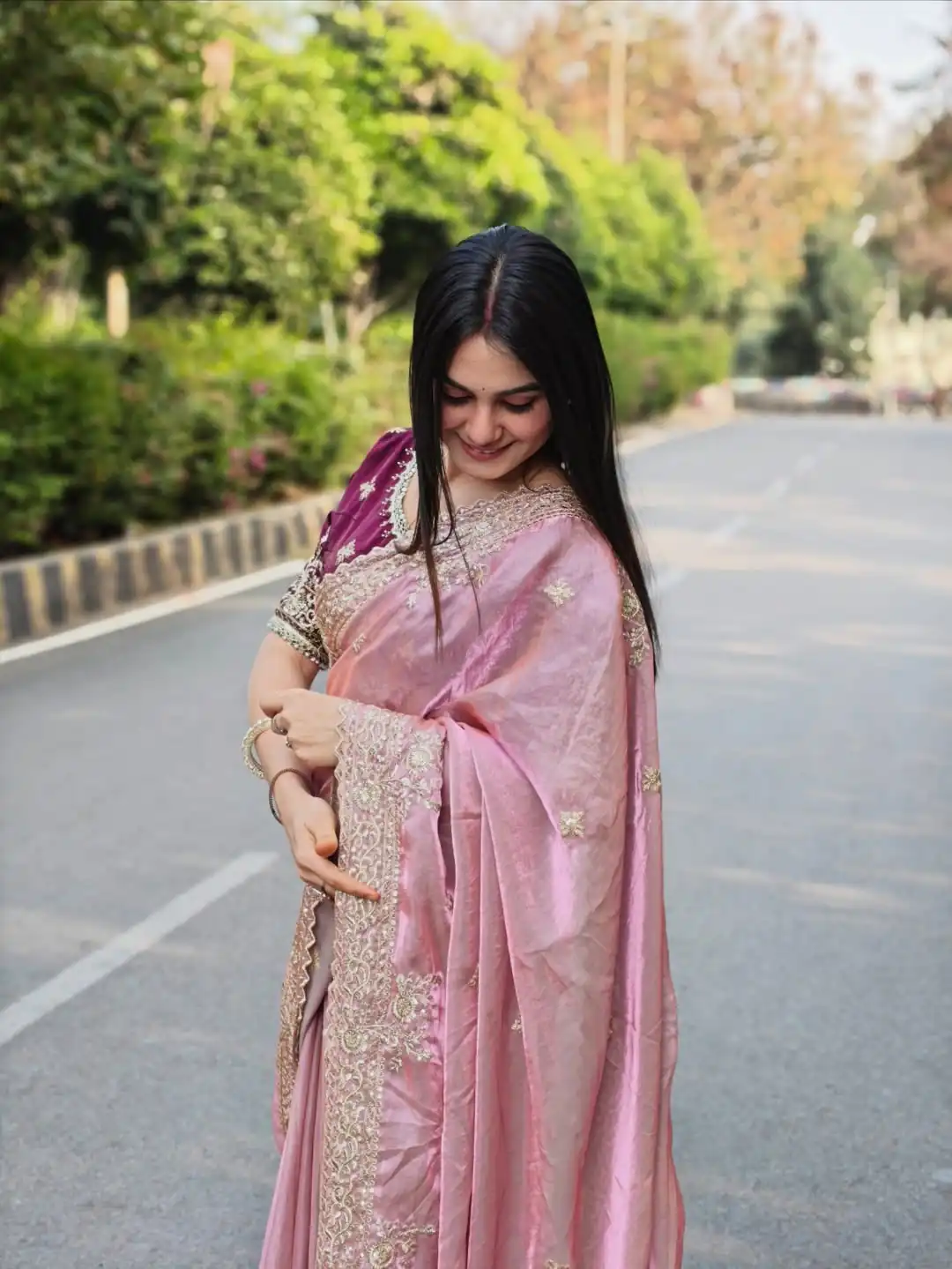 JR 666 Pink Fendy Satin Saree Perfect for Wedding, Party, Durga Puja, Raksha Bandhan, Sangeet – . Festive Deal ₹1949. Delivery 4-6 Working Days. | Designer Sarees, Modern Digital sarees, Sarees, Bollywood Sarees, Creative Sarees, Embroidered Sarees, Ethnic Saree, Party Wear Sarees