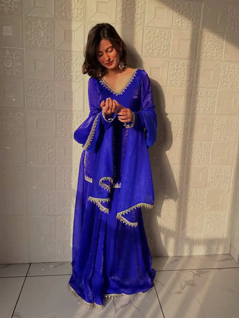 ZB 5063 Royal Blue Fandy Silk Salwar Suit with Embroidery Work. Wedding, Party, Festive, Events Now at just ₹1949. Delivery 4-6 Working Days. Shop now. | Jump Suits, Salwar suit, Casual Suits, Creative suits, Designer Suits, Palazzo Suits, Party Wear Suits, Patiala Suits, Straight Suits