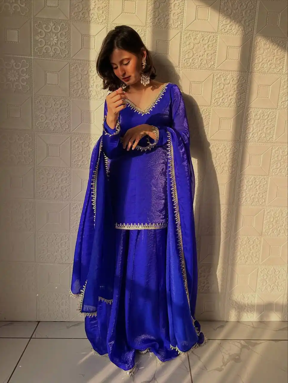 ZB 5063 Royal Blue Fandy Silk Salwar Suit with Embroidery Work. Wedding, Party, Festive, Events Now at just ₹1949. Delivery 4-6 Working Days. Shop now. | Jump Suits, Salwar suit, Casual Suits, Creative suits, Designer Suits, Palazzo Suits, Party Wear Suits, Patiala Suits, Straight Suits