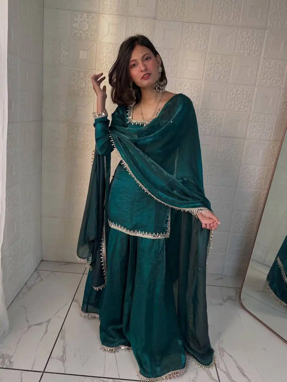 ZB 5063 Teal Fandy Silk Salwar Suit with Embroidery Work. Wedding, Party, Festive, Events Now at just ₹1949. Delivery 4-6 Working Days. Shop now. | Jump Suits, Salwar suit, Casual Suits, Creative suits, Designer Suits, Palazzo Suits, Party Wear Suits, Patiala Suits, Straight Suits