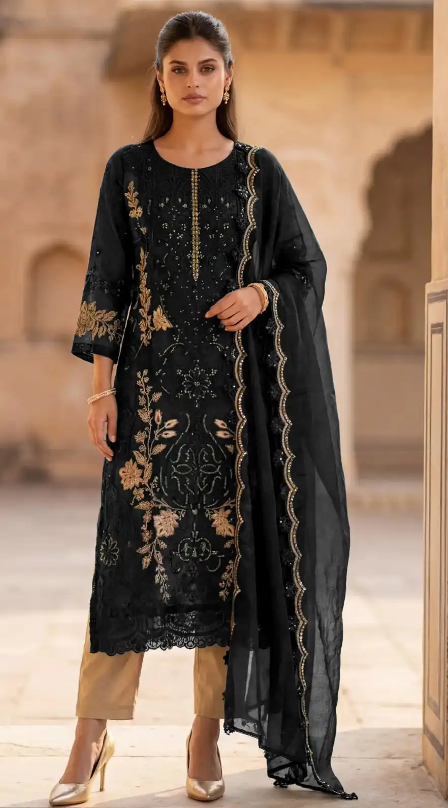 FC 1220 Black Crunchy Salwar Suit with Embroidery Work. Wedding, Party, Festive, Events Grab it for ₹2149. Delivery 4-6 Working Days. Shop now. | Jump Suits, Salwar suit, Casual Suits, Creative suits, Designer Suits, Palazzo Suits, Party Wear Suits, Patiala Suits, Straight Suits