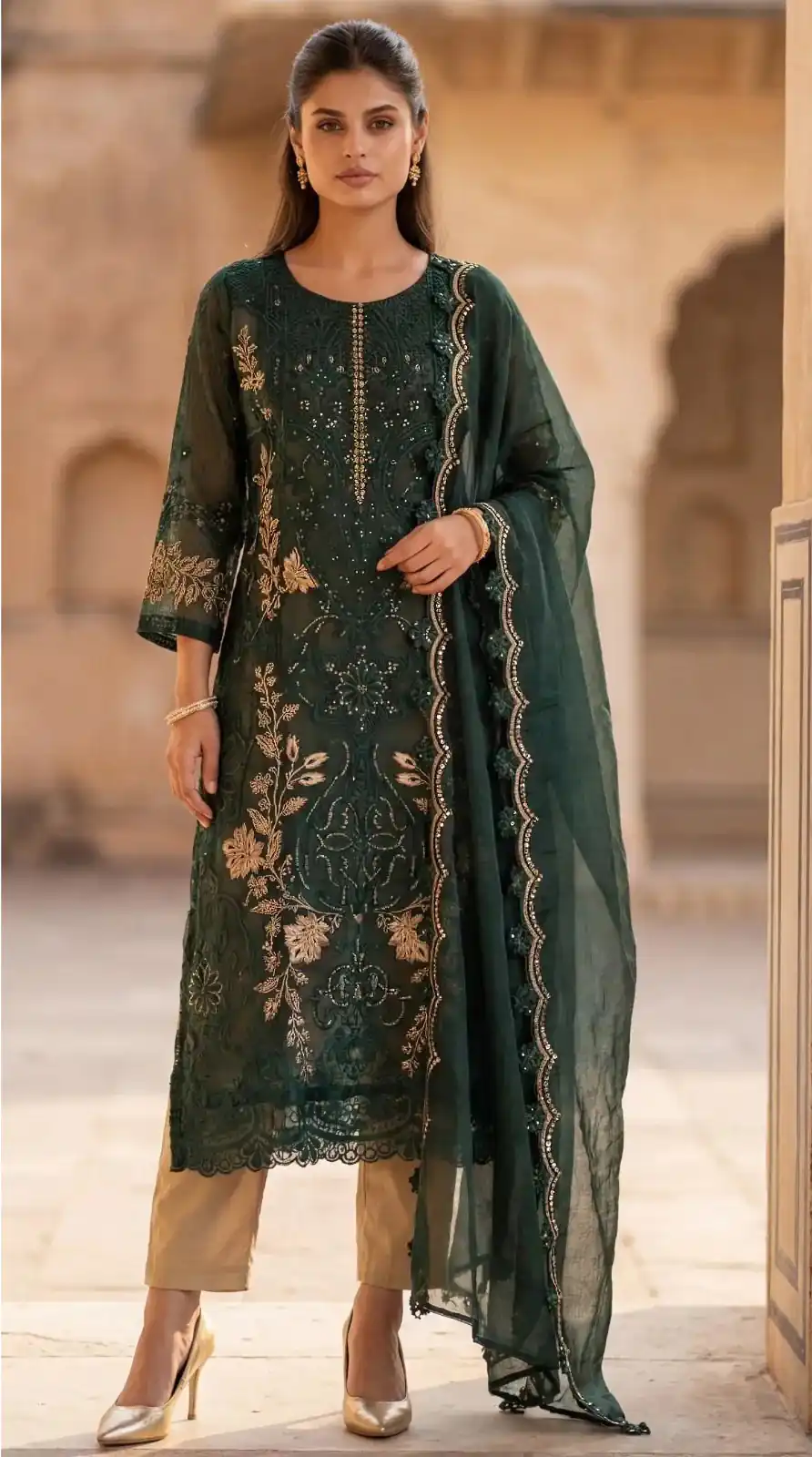 FC 1220 Green Crunchy Salwar Suit with Embroidery Work. Wedding, Party, Festive, Events Grab it for ₹2149. Delivery 4-6 Working Days. Shop now. | Jump Suits, Salwar suit, Casual Suits, Creative suits, Designer Suits, Palazzo Suits, Party Wear Suits, Patiala Suits, Straight Suits