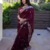 KPR 120 Maroon Soft Lilan Slab Saree Perfect for Wedding, Party, Lohri, Durga Puja, Pongal – . Get it for ₹1349. Delivery 4-6 Working Days. Shop now. | Designer Sarees, Modern Digital sarees, Sarees, Bollywood Sarees, Creative Sarees, Embroidered Sarees, Ethnic Saree, Party Wear Sarees