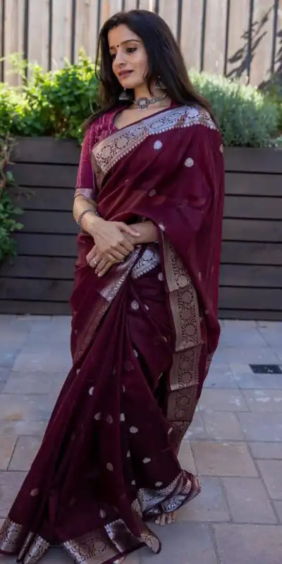 KPR 120 Maroon Soft Lilan Slab Saree Perfect for Wedding, Party, Lohri, Durga Puja, Pongal – . Get it for ₹1349. Delivery 4-6 Working Days. Shop now. | Designer Sarees, Modern Digital sarees, Sarees, Bollywood Sarees, Creative Sarees, Embroidered Sarees, Ethnic Saree, Party Wear Sarees