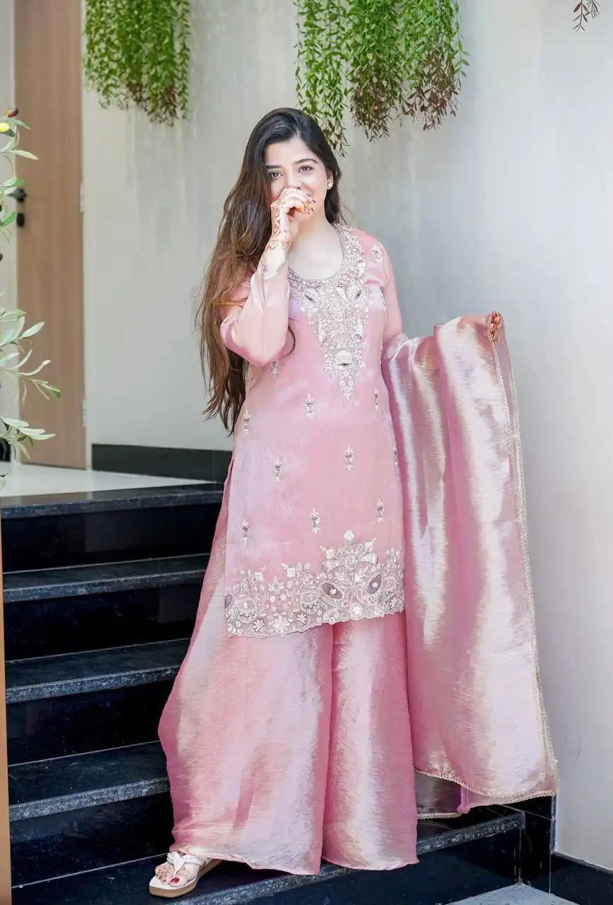 DC 114 Pink Fandy Satin Salwar Suit with Embroidery Work & Lace Work. Exclusive Offer ₹1899. Delivery 4-6 Working Days. Shop now. | Jump Suits, Salwar suit, Casual Suits, Creative suits, Designer Suits, Palazzo Suits, Party Wear Suits, Patiala Suits, Straight Suits