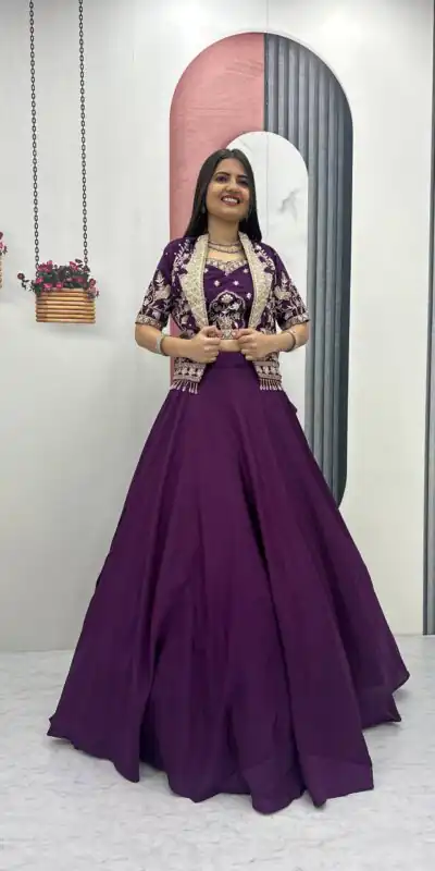 PC 566 Purple Color Chinon silk Lehenga Choli with Cut Work. Special Online Price ₹2649. Delivery 4-6 Working Days. Shop now. | Lehenga, Bollywood Lehenga, Creative Lehenga, Designer Lehenga, Embroidered Lehenga, Party Wear Lehenga