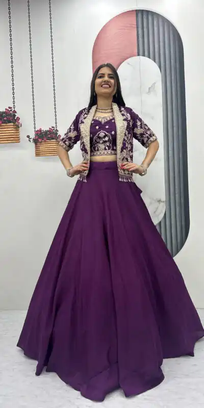 PC 566 Purple Color Chinon silk Lehenga Choli with Cut Work. Special Online Price ₹2649. Delivery 4-6 Working Days. Shop now. | Lehenga, Bollywood Lehenga, Creative Lehenga, Designer Lehenga, Embroidered Lehenga, Party Wear Lehenga