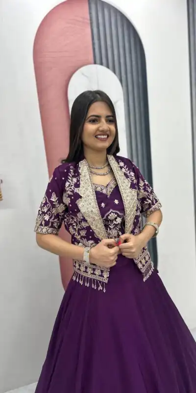 PC 566 Purple Color Chinon silk Lehenga Choli with Cut Work. Special Online Price ₹2649. Delivery 4-6 Working Days. Shop now. | Lehenga, Bollywood Lehenga, Creative Lehenga, Designer Lehenga, Embroidered Lehenga, Party Wear Lehenga