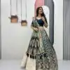 PC 560 Teal in Jacquard Silk Designer Work Lehenga Choli . Introductory Price ₹3249. Delivery 4-6 Working Days. Shop now. | Lehenga, Bollywood Lehenga, Creative Lehenga, Designer Lehenga, Embroidered Lehenga, Party Wear Lehenga