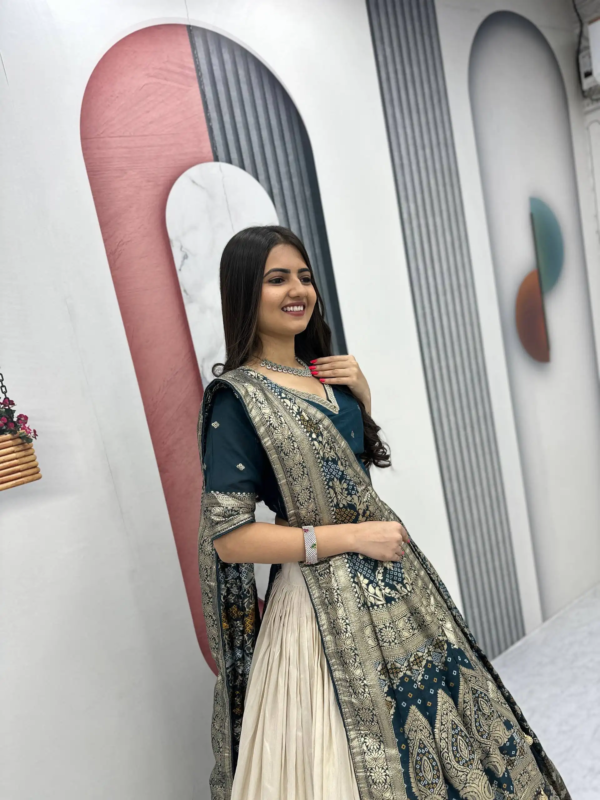 PC 560 Teal in Jacquard Silk Designer Work Lehenga Choli . Introductory Price ₹3249. Delivery 4-6 Working Days. Shop now. | Lehenga, Bollywood Lehenga, Creative Lehenga, Designer Lehenga, Embroidered Lehenga, Party Wear Lehenga