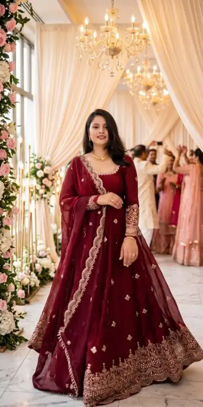 NSR 895 Red Fendy Silk Salwar Suit with Mirror Work & Embroidery Work. Best Price ₹2399. Delivery 4-6 Working Days. Shop now. | Anarkali Suits, Bollywood Anarkali, Creative-Anarkali, Designer Anarkali, Embroidered Anarkali, Party Wear Anarkali