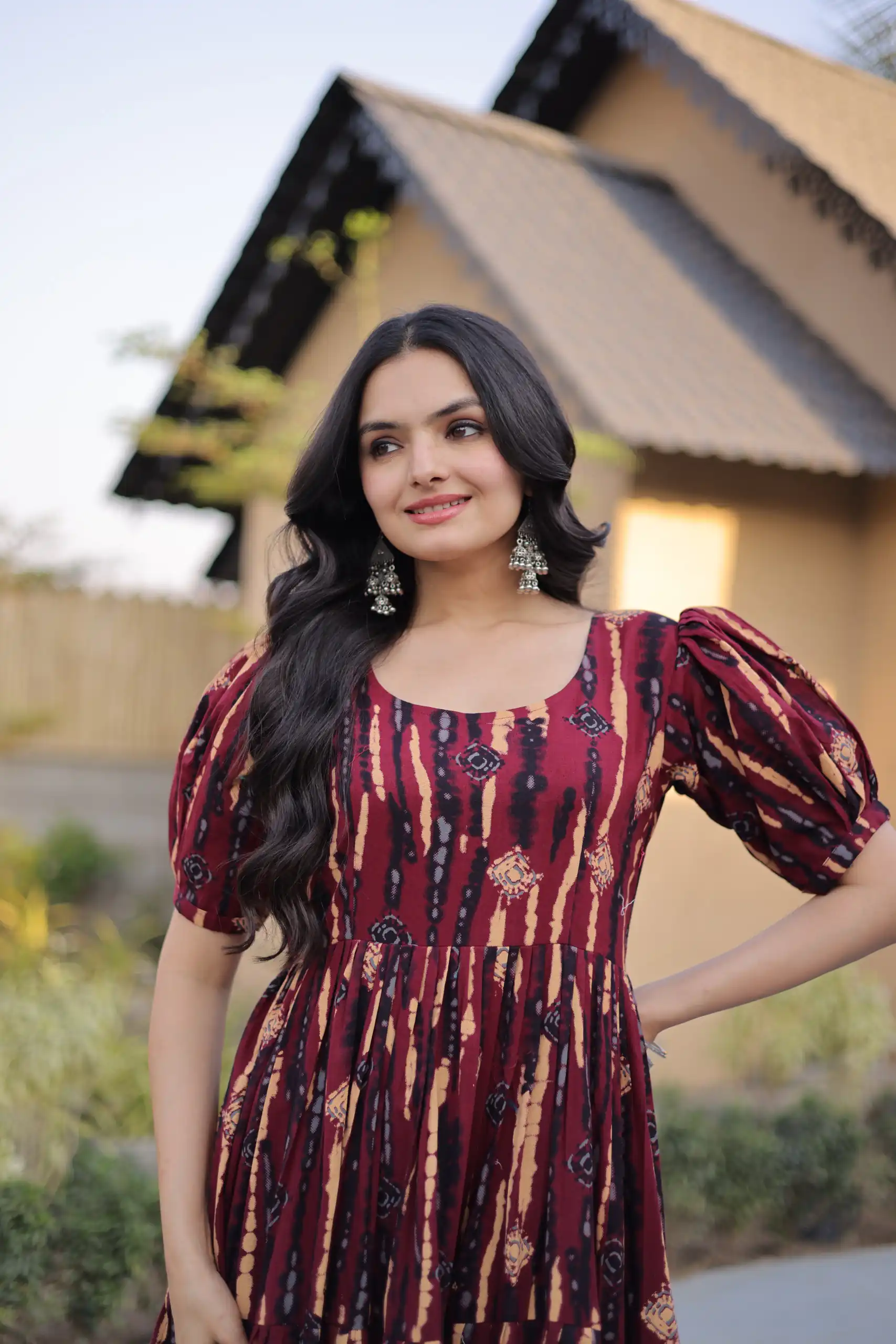 KA 1252 Maroon Cotton Kurti with Printed Work.Wedding, Party, Festive, Events, Exclusive Offer ₹1569. Delivery 4-6 Working Days. Shop now. | Kurti, Bollywood Kurti, Creative Kurtis, Designer Kurti, Party Wear Kurti, Selfie Kurti