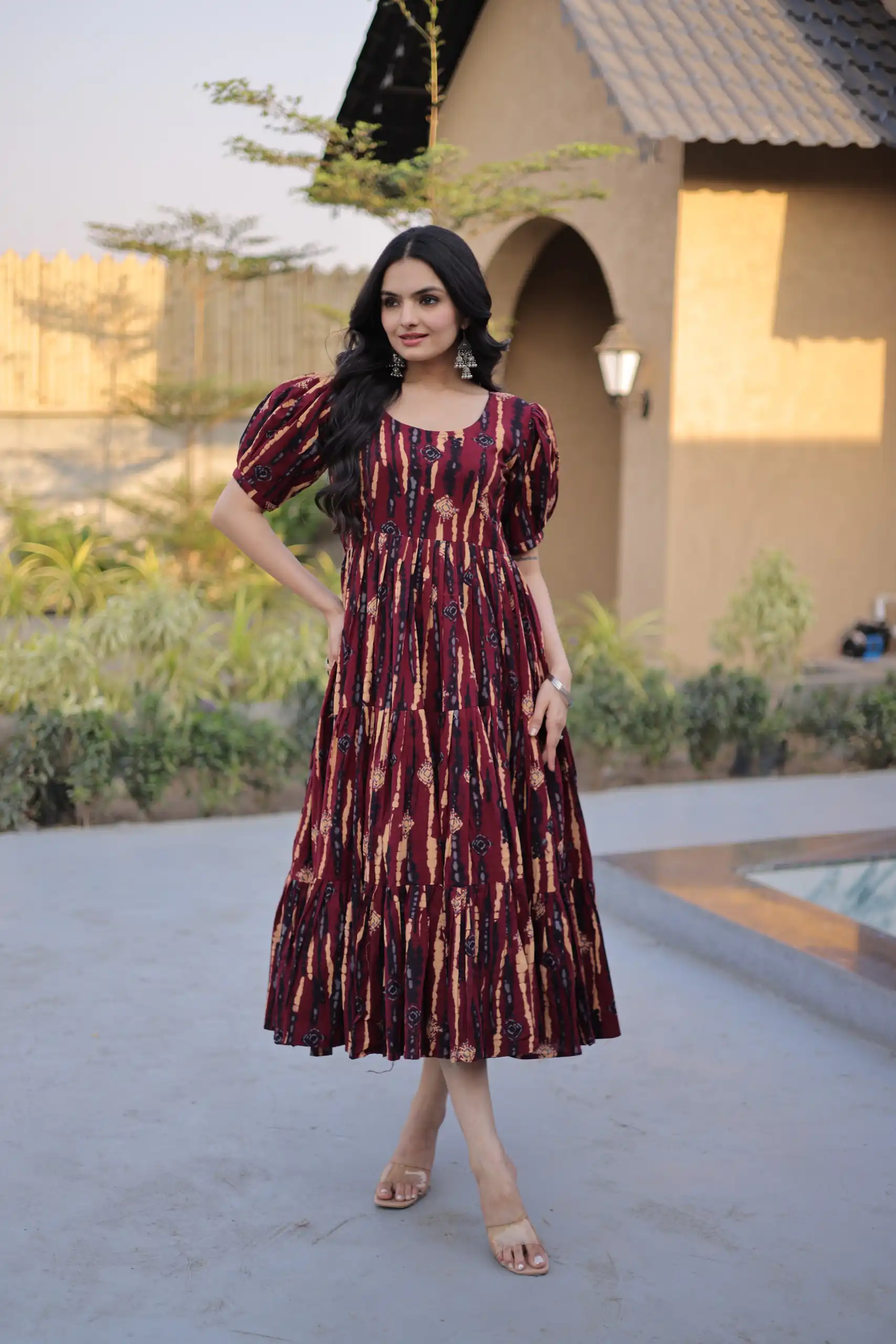 KA 1252 Maroon Cotton Kurti with Printed Work.Wedding, Party, Festive, Events, Exclusive Offer ₹1569. Delivery 4-6 Working Days. Shop now. | Kurti, Bollywood Kurti, Creative Kurtis, Designer Kurti, Party Wear Kurti, Selfie Kurti