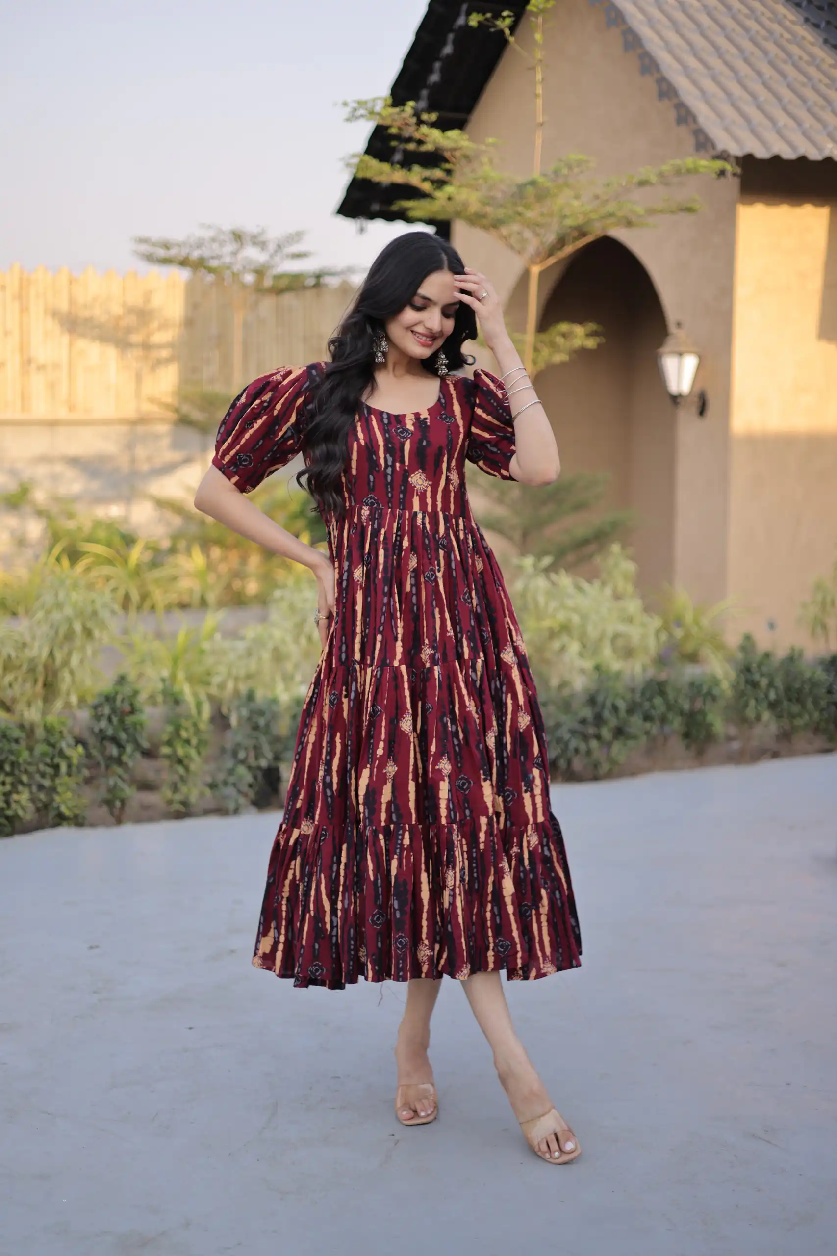 KA 1252 Maroon Cotton Kurti with Printed Work.Wedding, Party, Festive, Events, Exclusive Offer ₹1569. Delivery 4-6 Working Days. Shop now. | Kurti, Bollywood Kurti, Creative Kurtis, Designer Kurti, Party Wear Kurti, Selfie Kurti